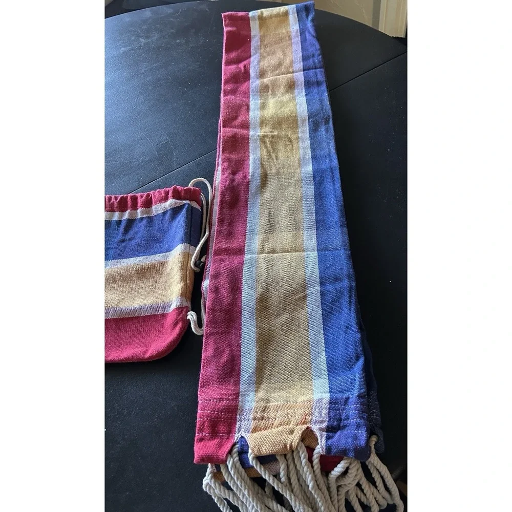 Striped Hammock Cotton One Person Tree Anchor 74